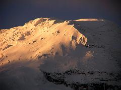 Ecuador Chimborazo 02-06 Estrella del Chimborazo Chimborazo Main Summit Close Up At Sunset